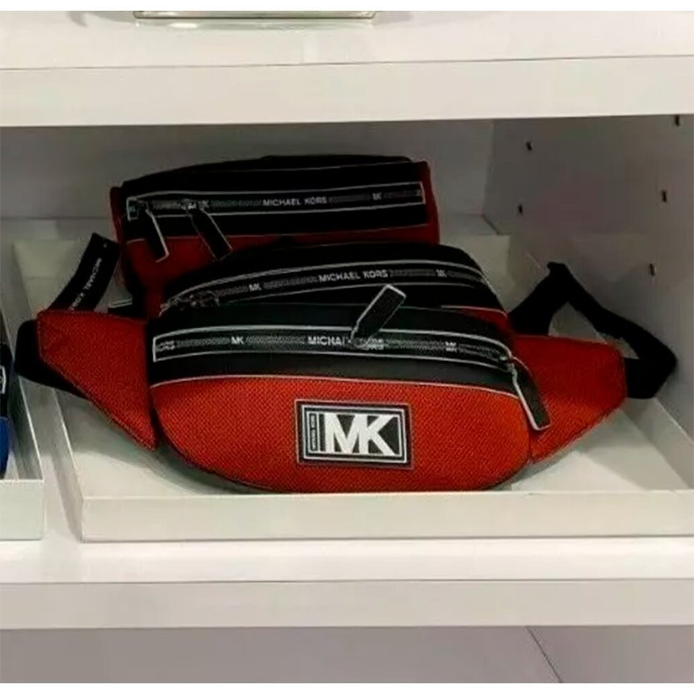 S Michael Kors Cooper Belt Bag Racing Red / Black 37U0LCOY0L NWT $278 Retail - Picture 3 of 6